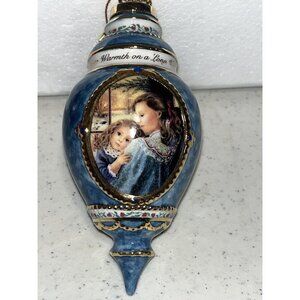 Bradford Exchange Chantal Poulin Heritage Porcelain Ornament “ Sisters Warmth “